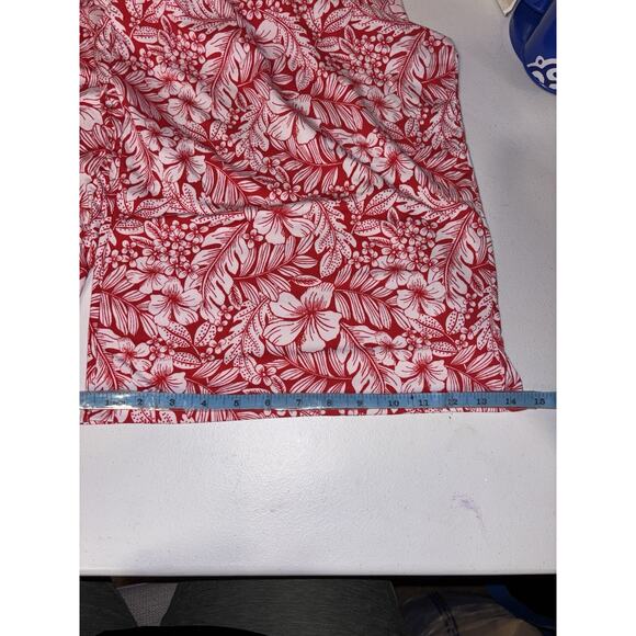 Comfort Code By Cuddl Duds Womens 2x Red And White Tropical Jumpsuit Romper EUC - Picture 3 of 5